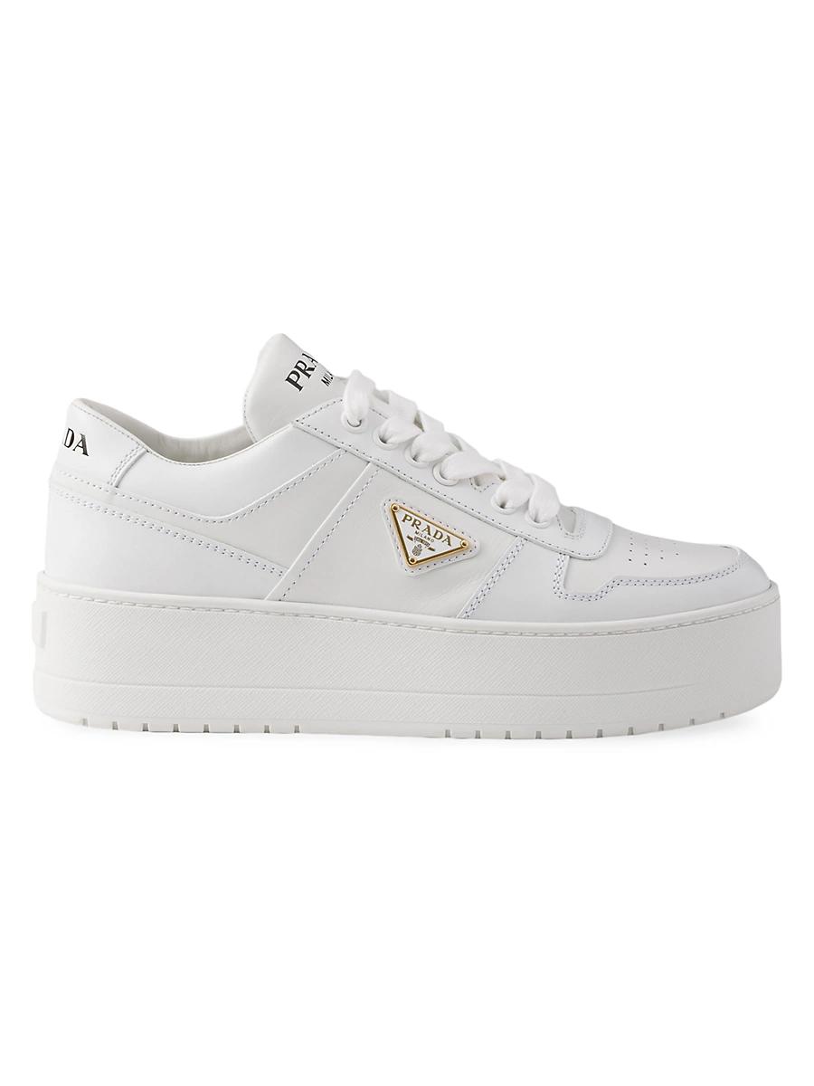 Prada Womens Downtown Bold Leather Sneakers Product Image