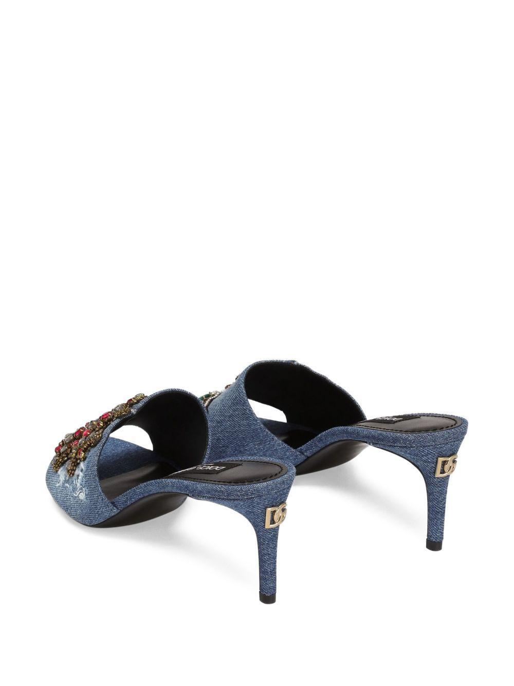 60mm embroidered denim mules Product Image