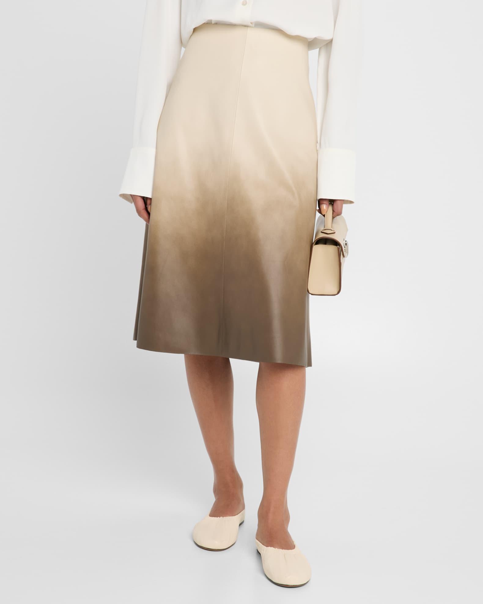 Lucien Ombre Leather Midi Skirt Product Image
