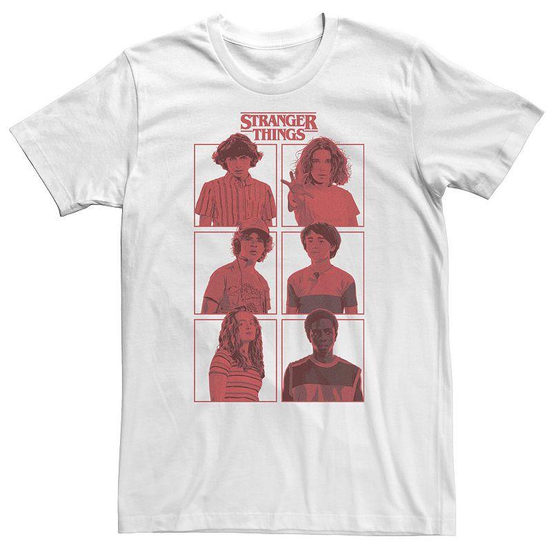 Big & Tall Stranger Things Group Shot Red Box Up Tee, Men's, Size: 4XLT, White Product Image