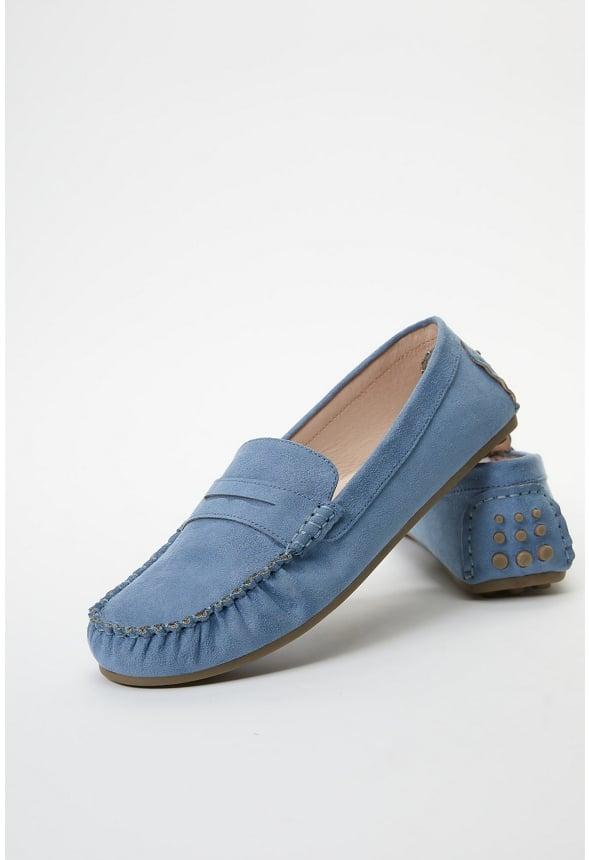 JustFab Margaux Platform Loafer Pump Womens Black/ White Size 8.5 Product Image