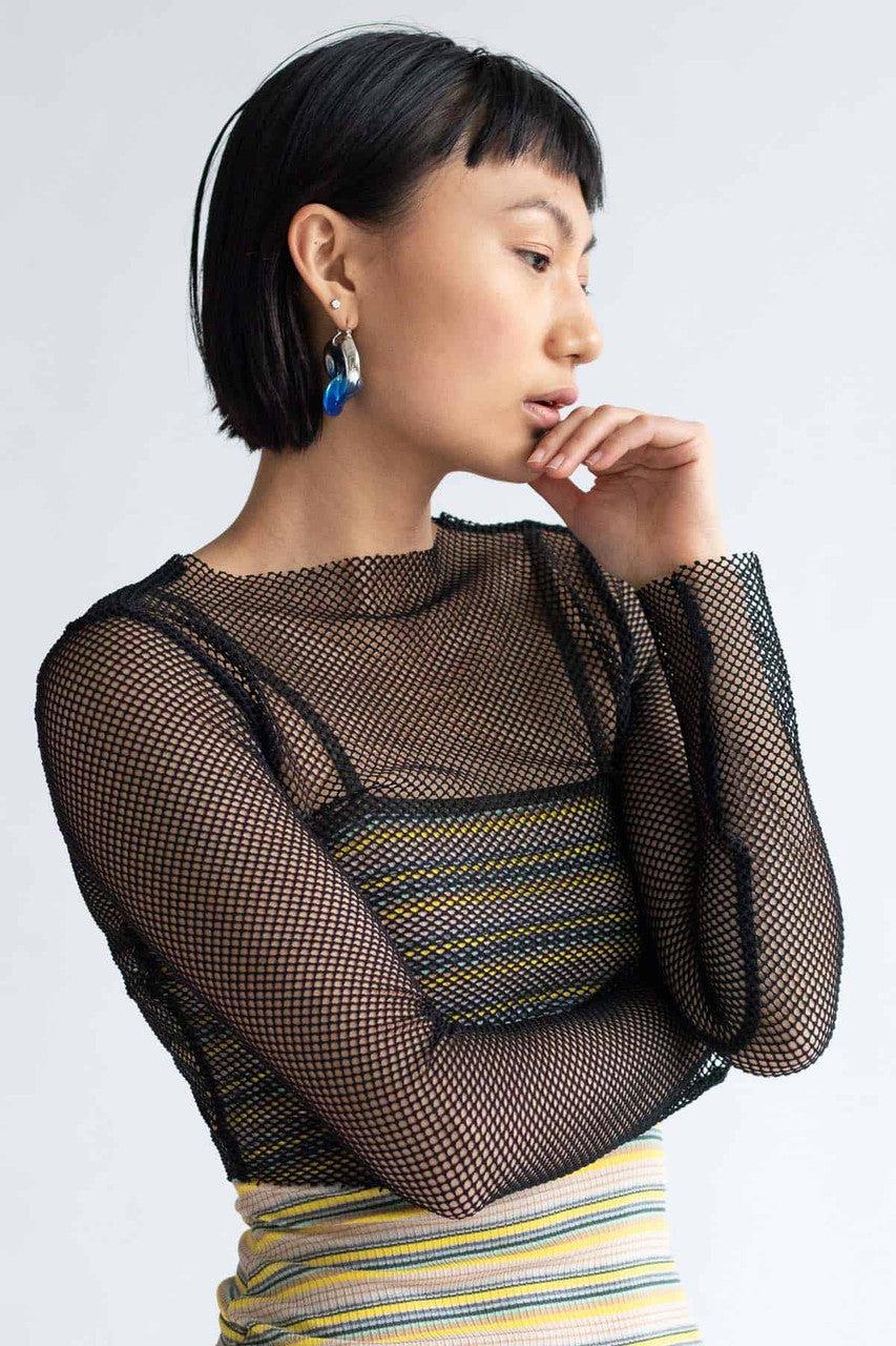 Fishnet Long Sleeve Top Product Image