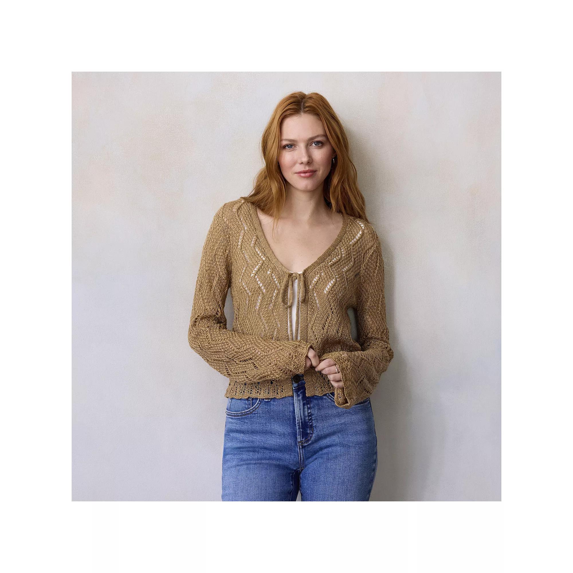 Women's LC Lauren Conrad Scallop Hem Sweater,  Product Image