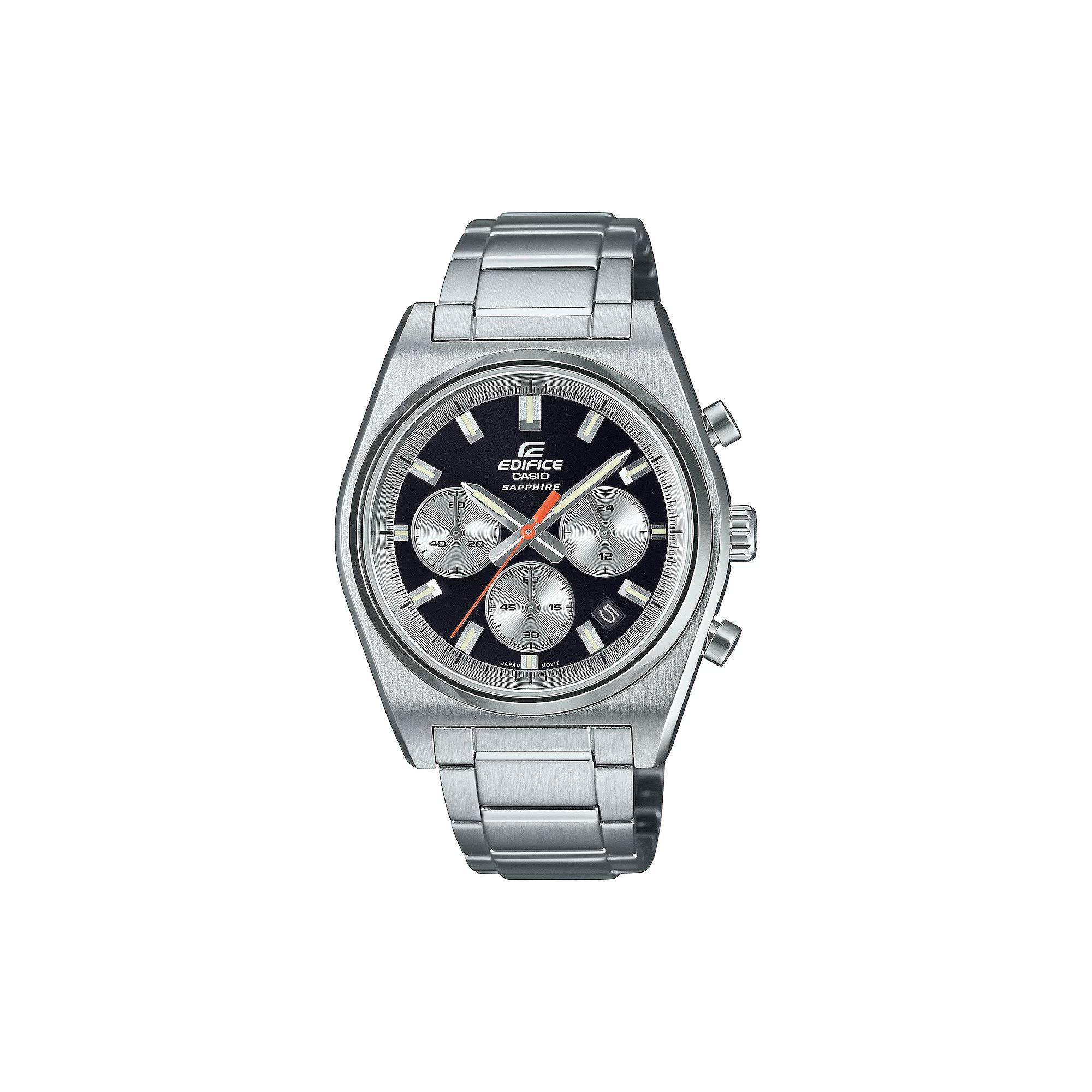 Casio Men's Edifice Motorsports Stainless Steel Silver Chronograph Watch - EFB730D-7AV, Size: 47MM, Black Product Image