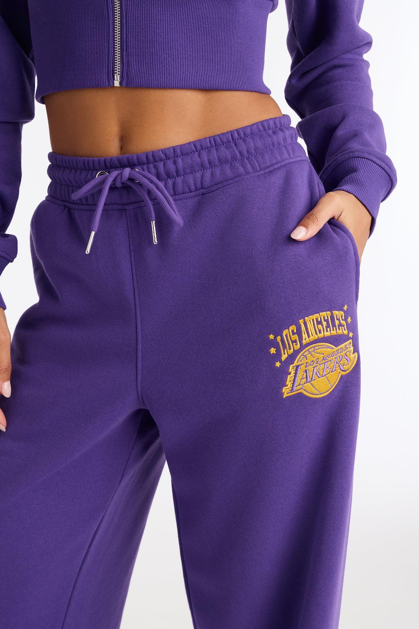 NBA LA Lakers Fleece Wide Leg Pants - Purple Female Product Image