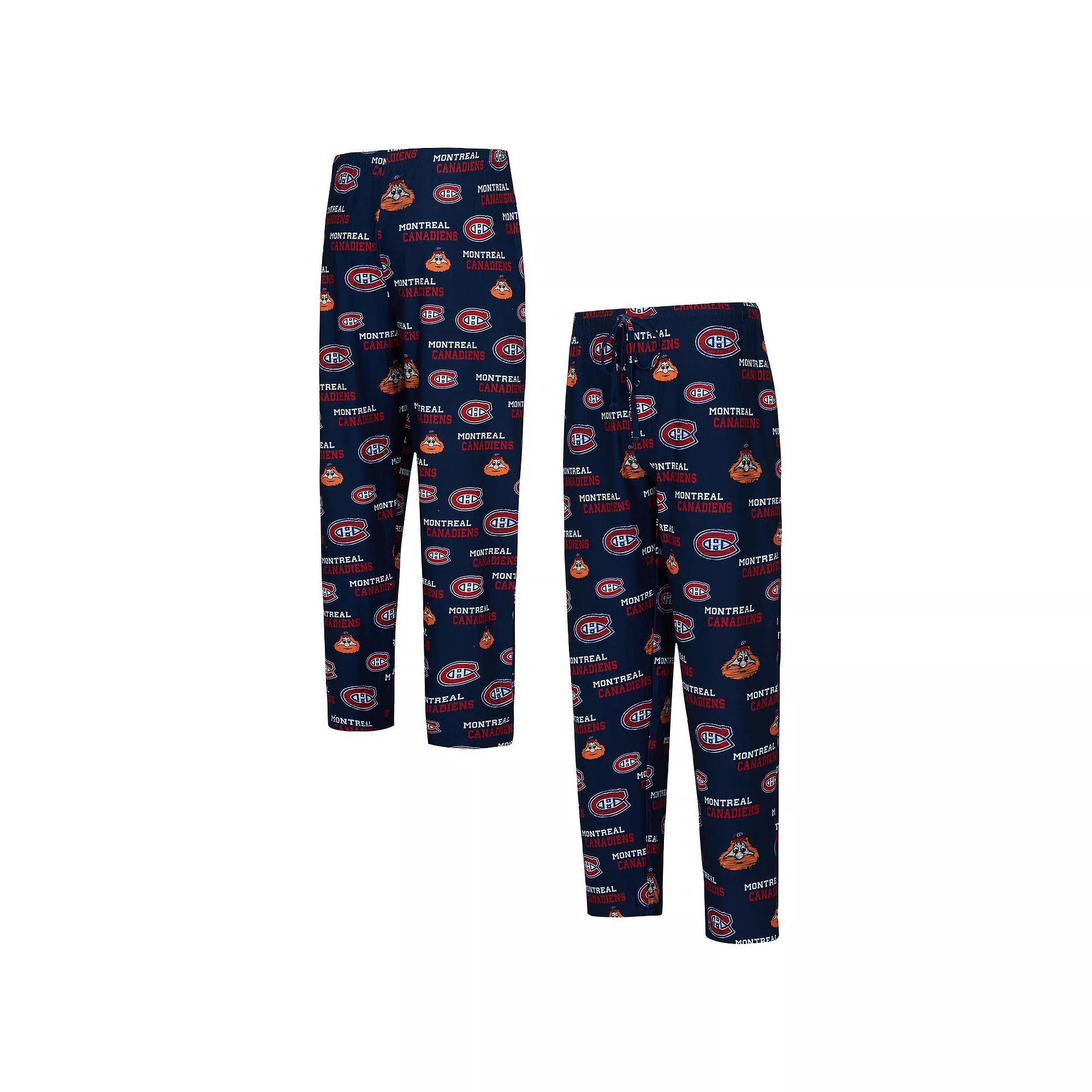 Men's Concepts Sport  Navy Montreal Canadiens All Over Print Knit Pants, Size: Small, Cnd Blue Product Image