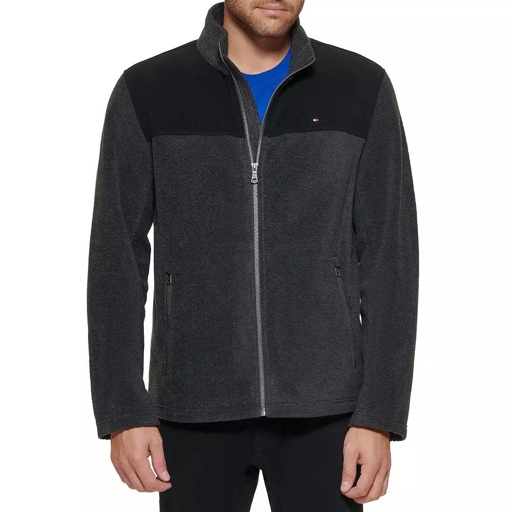 Big & Tall Tommy Hilfiger Fleece Jacket with Stand Collar, Men's,  Product Image