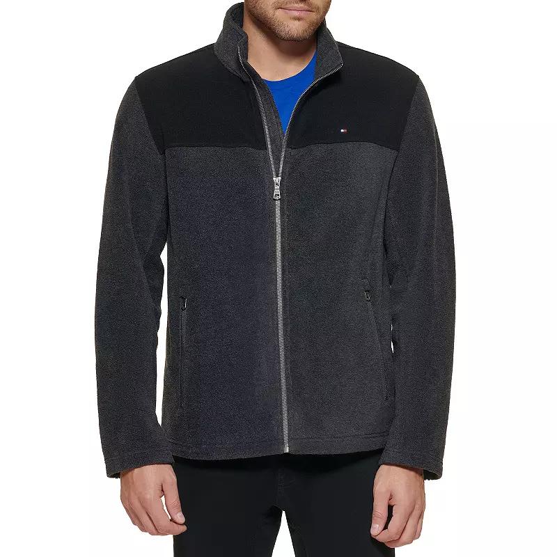 Big & Tall Tommy Hilfiger Fleece Jacket with Stand Collar, Men's,  Product Image