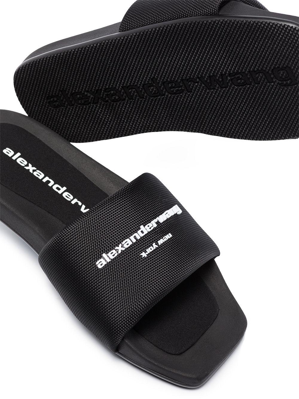 logo-print flat slides Product Image