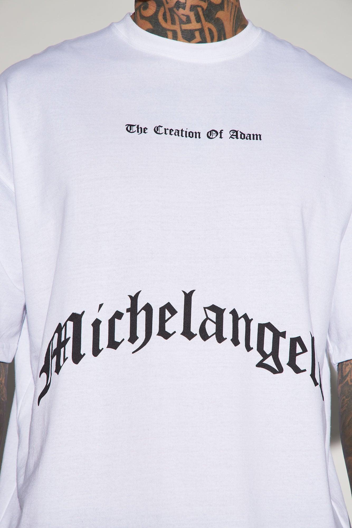 Creation Of Michelangelo Oversized Short Sleeve Tee - White Product Image