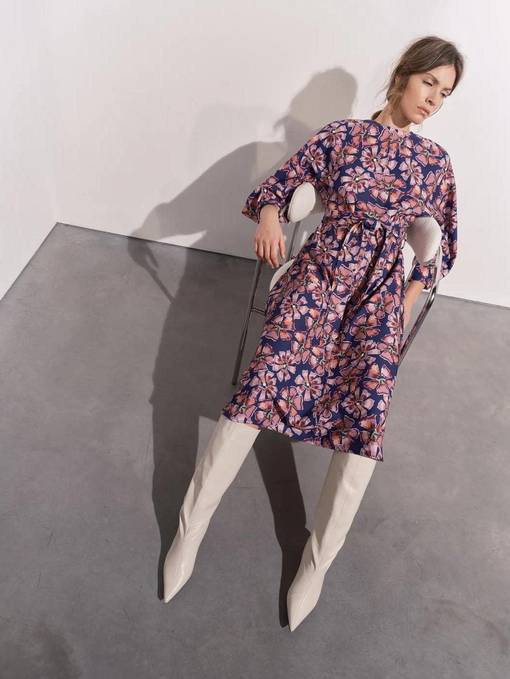 Maeve Navy & Pink Floral Dress Product Image