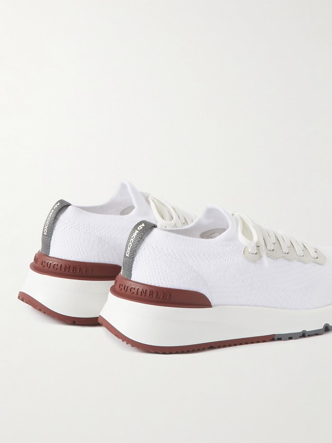 BRUNELLO CUCINELLI Cotton Knit Runners In White Product Image