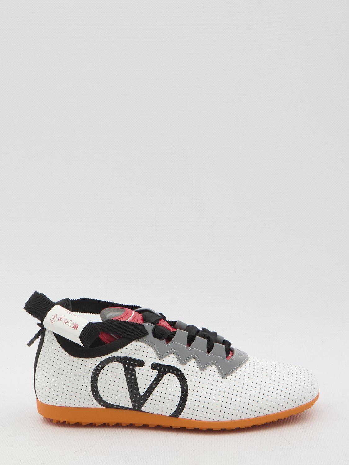 VALENTINO GARAVANI Chromathon Low-top Sneakers In Perforated Leather In Multi Product Image