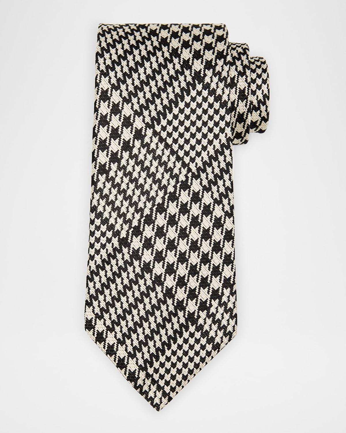 Mens Houndstooth Silk Tie Product Image