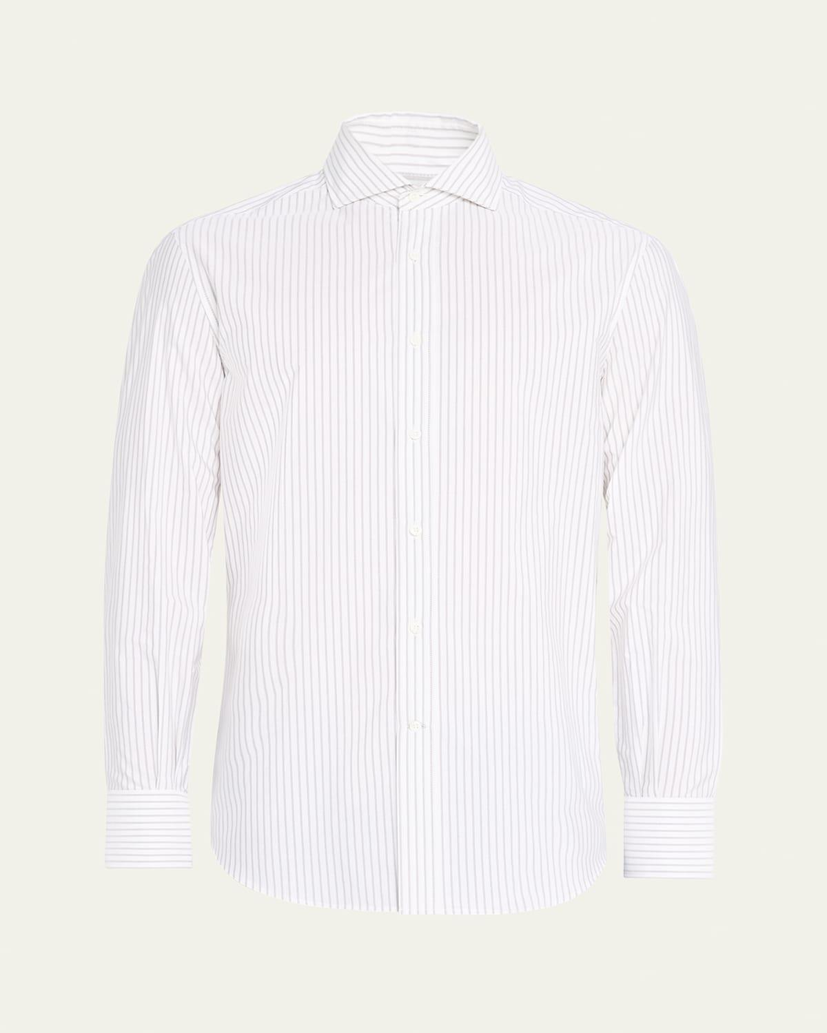 Men's Cotton Mini Stripe Sport Shirt Product Image