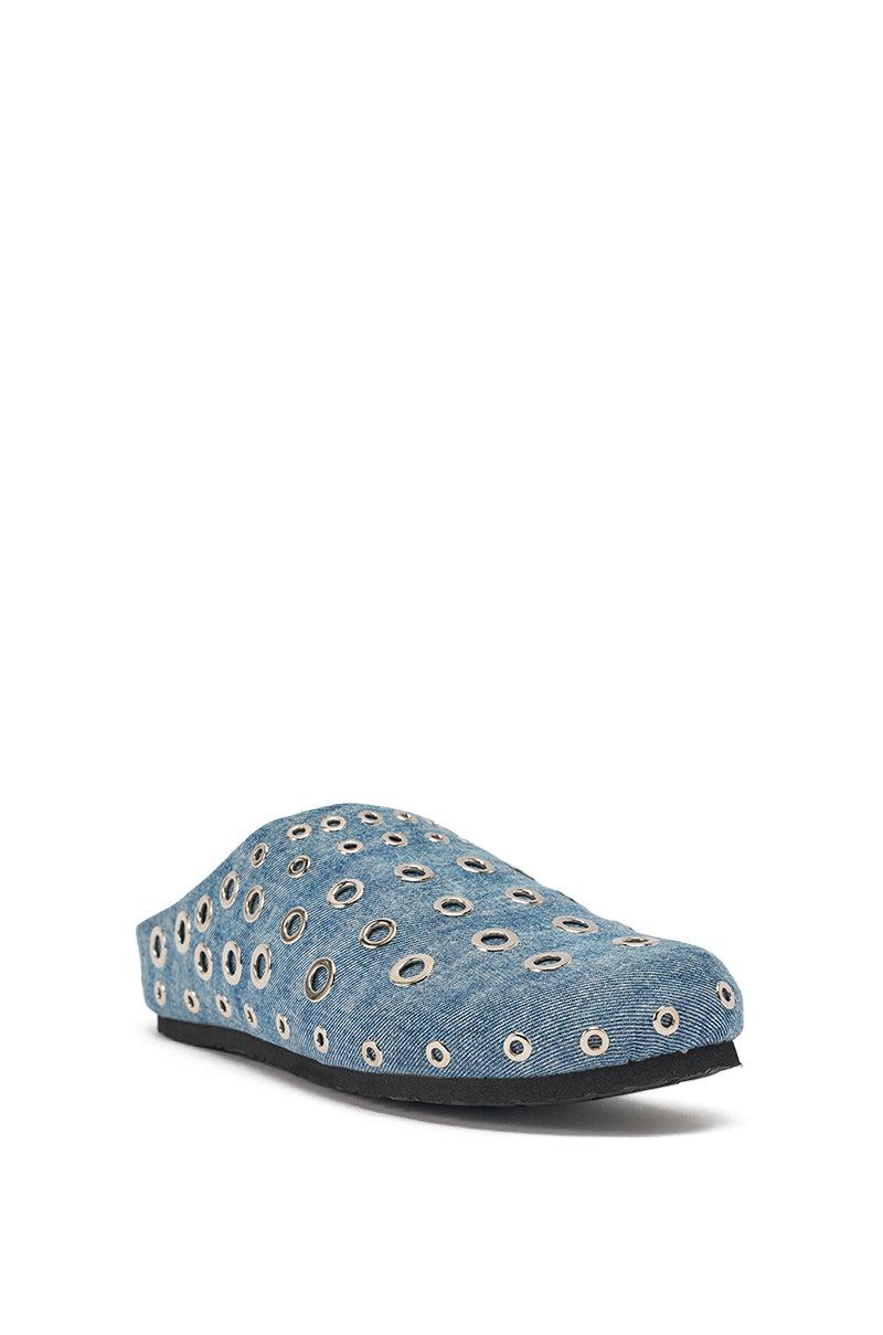 AZALEA WANG MARSHA DENIM GROMMET DETAIL FLAT Product Image