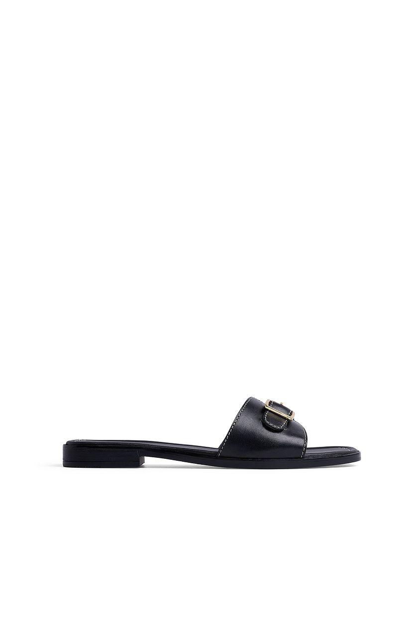 Leather Buckle Slippers Product Image