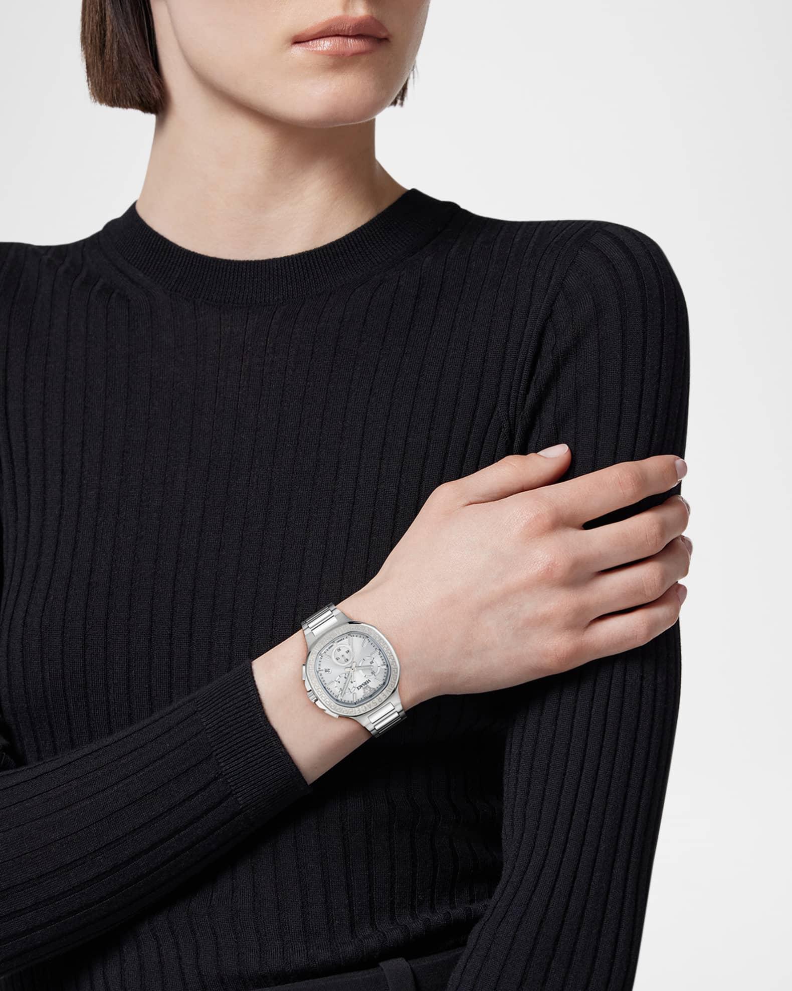 V-Chrono Square 40mm Stainless Steel Bracelet Watch Product Image