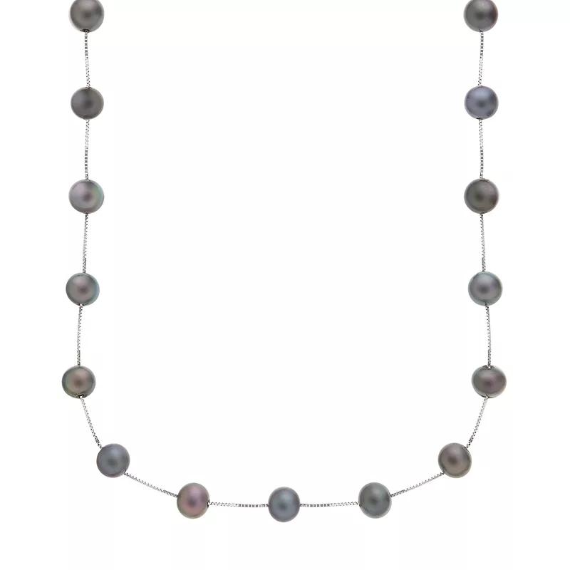 PearLustre by Imperial 14k White Gold Dyed Freshwater Cultured Pearl Station Necklace, Women's,  Product Image