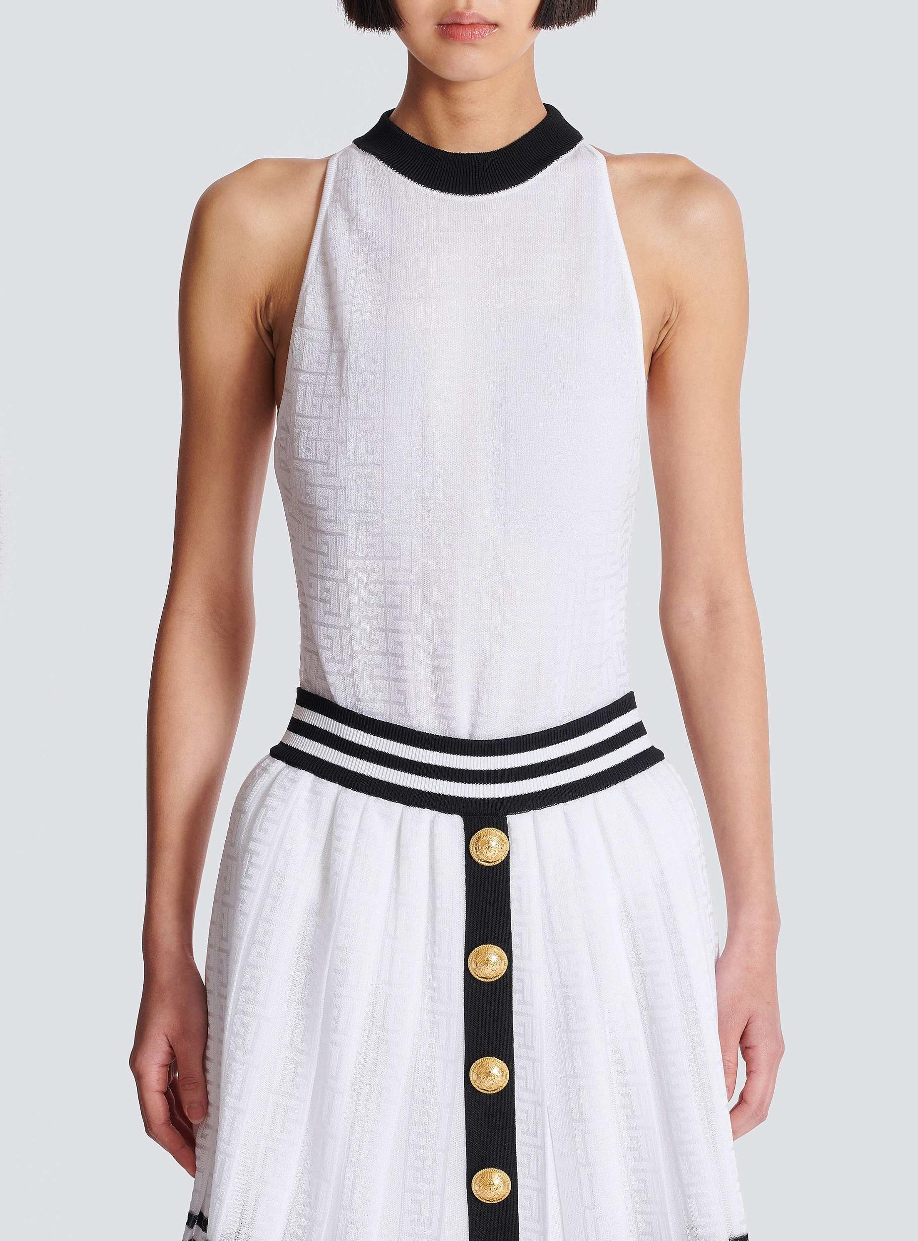 Two-tone monogrammed knit bodysuit Product Image