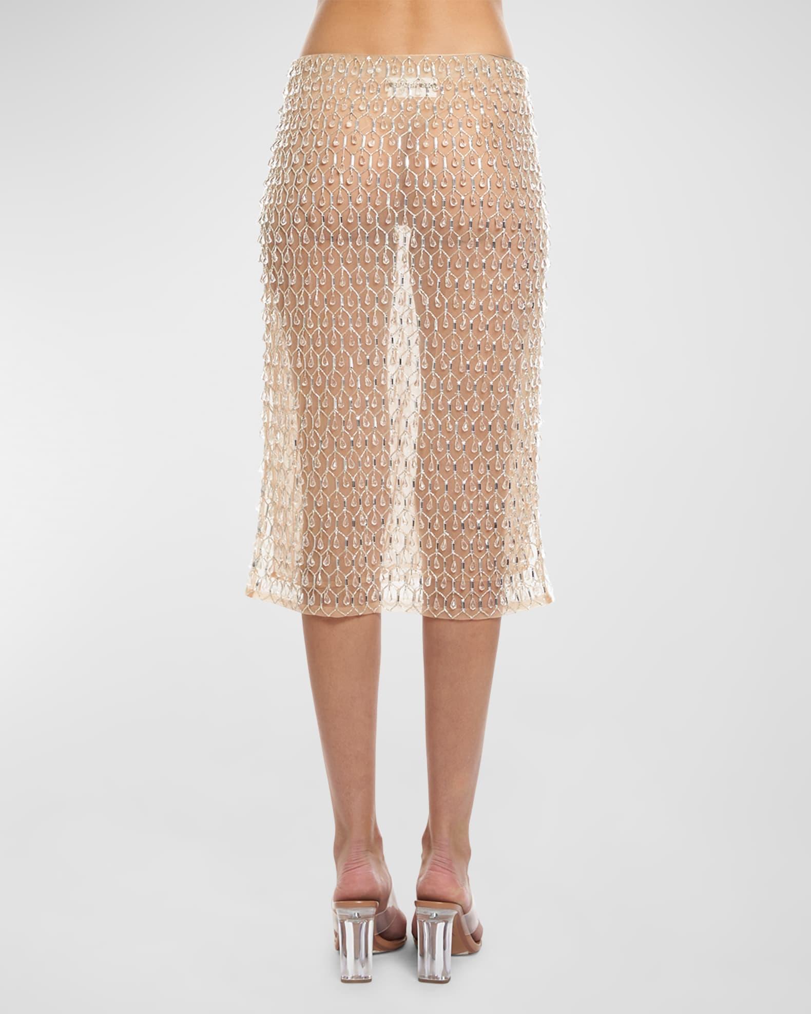 Drop Embroidery Midi Skirt Product Image