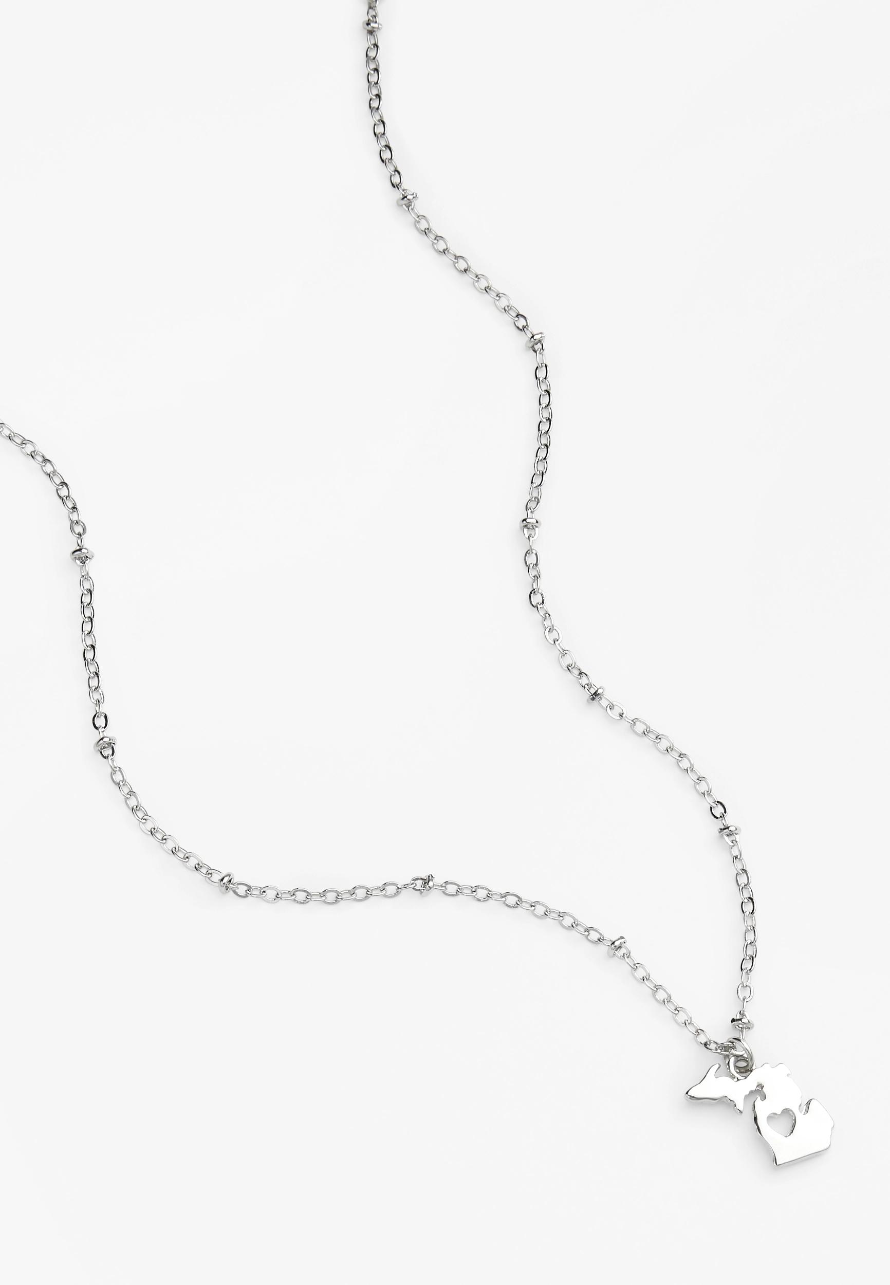 Maurices Womens Dainty Silver State Necklace Product Image