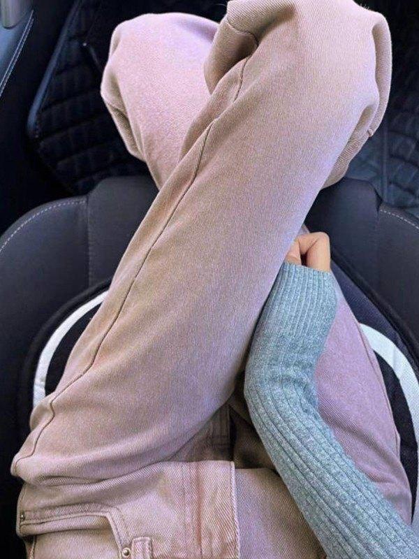 Washed Purple Denim Boyfriend Jeans Product Image