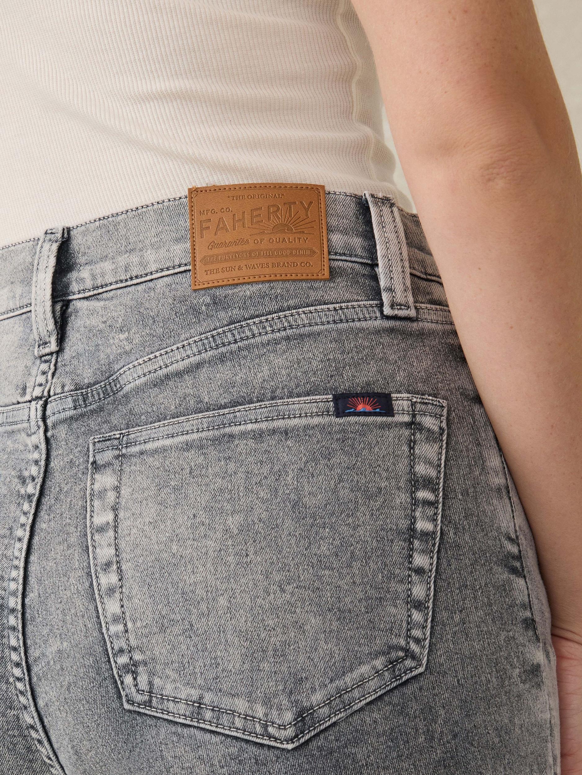 Slim Straight Sunwashed Denim - Washed Black Female Product Image