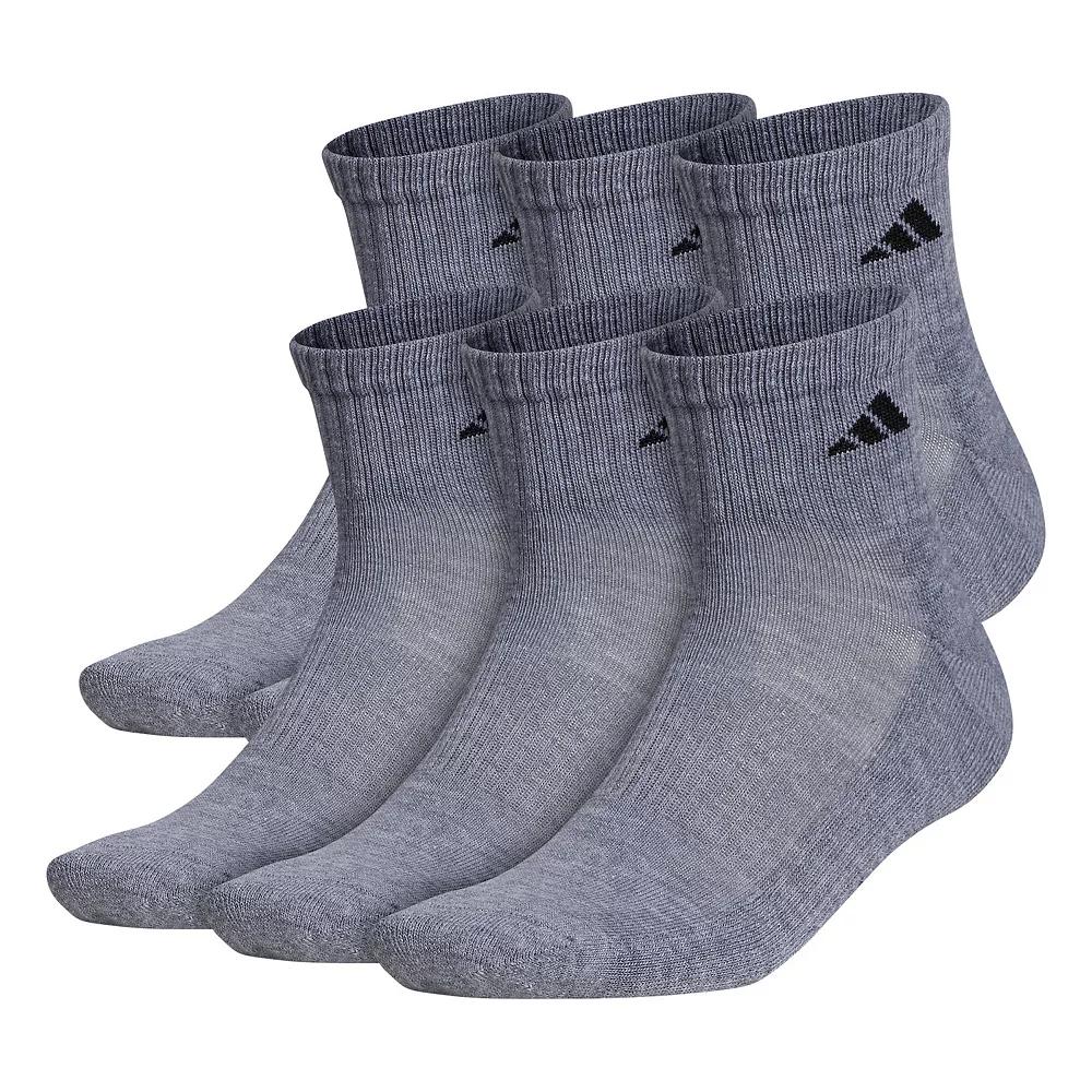 Big & Tall adidas 6-pack Athletic Cushioned Quarter Socks, Men's,  Product Image