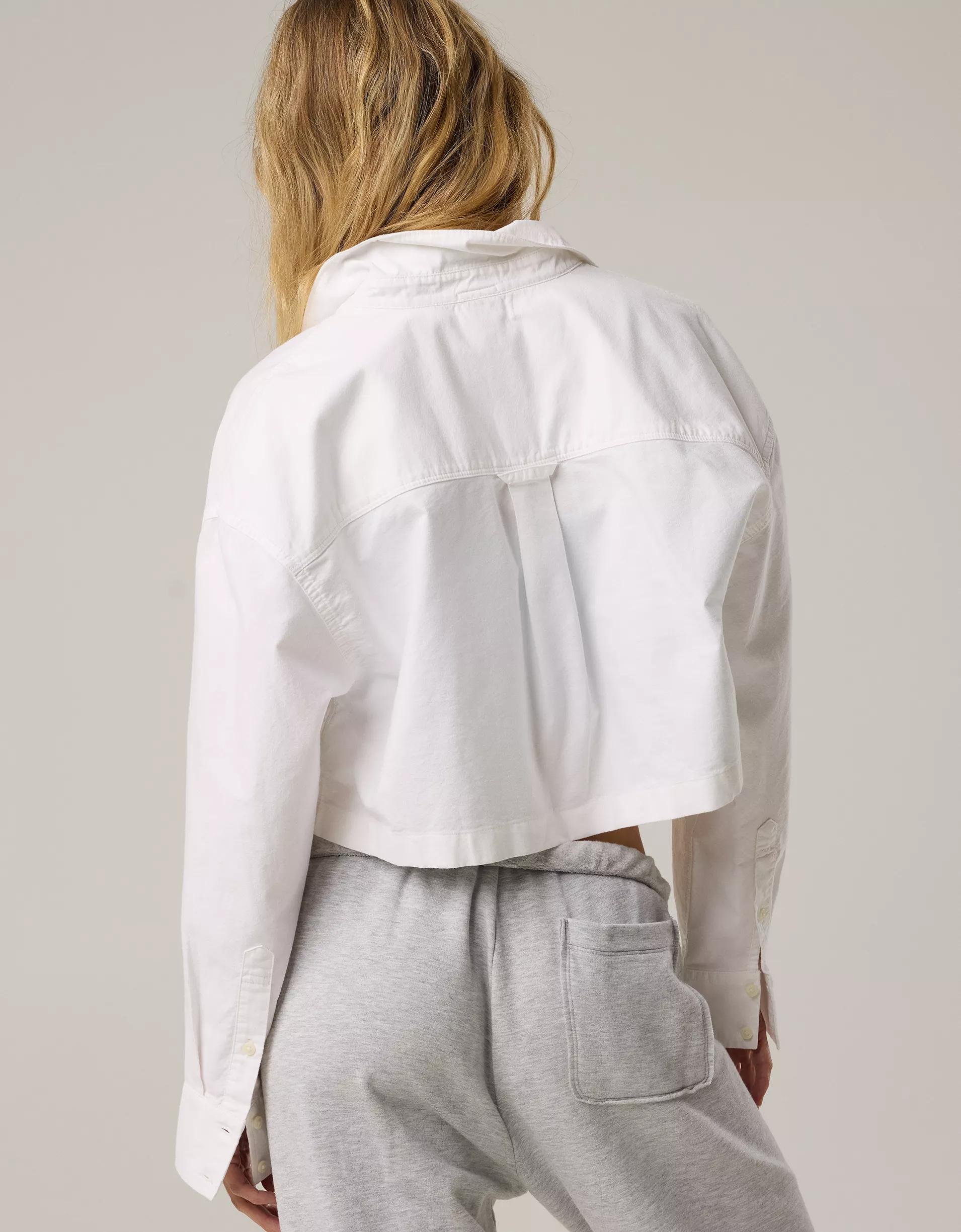 OFFLINE By Aerie Cropped Button Up Shirt Product Image