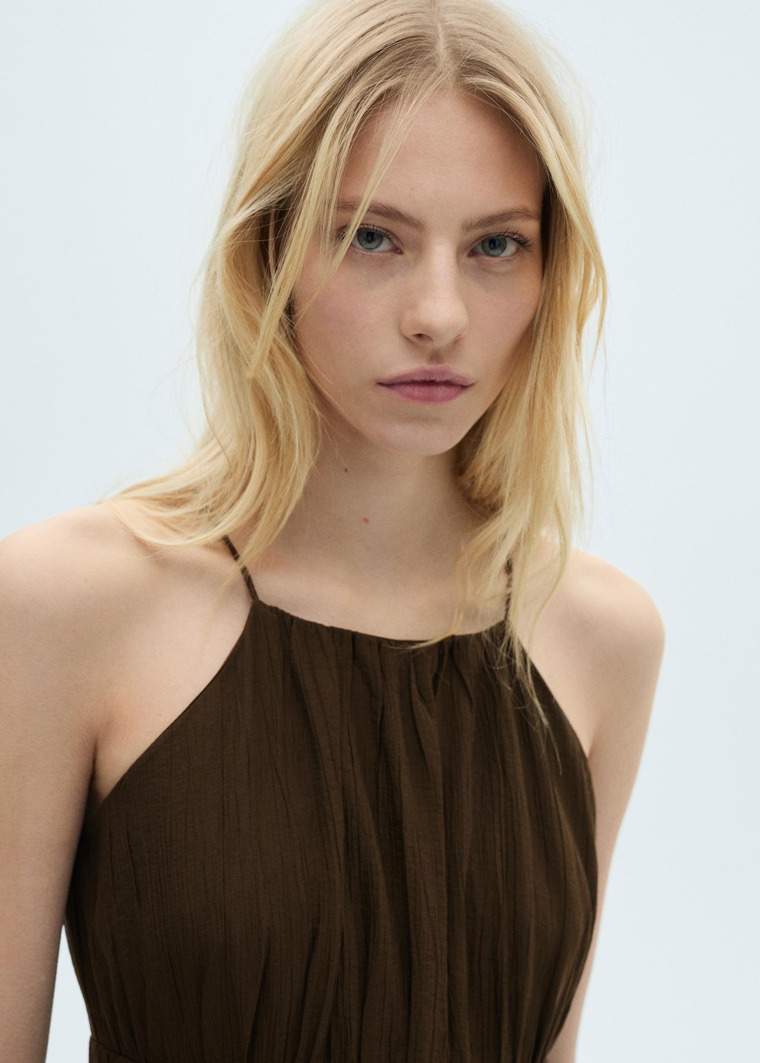 Midi-dress with gathered waist - Women | MANGO USA Product Image