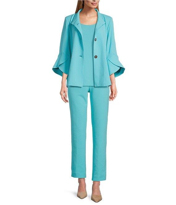 Ming Wang Deco Crepe Winged Collar Bracelet Tulip Sleeve Jacket Product Image