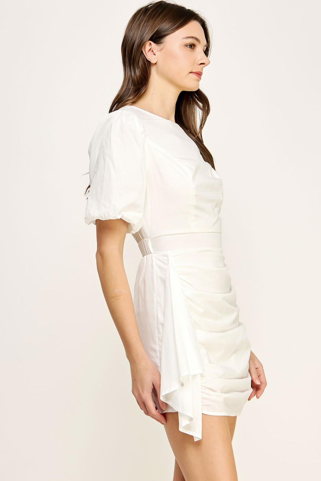 Puff Slv Ruched Dress Product Image