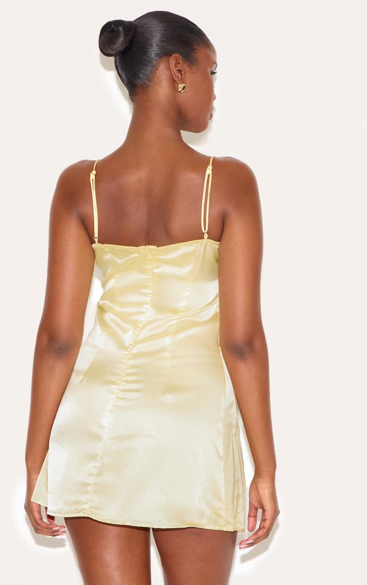 Butter Yellow Satin Shift Dress Product Image