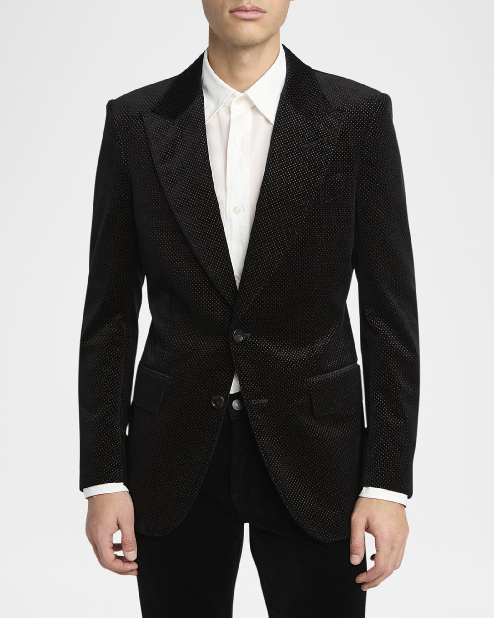 Men's Dyllan Velvet Polka Dot Dinner Jacket Product Image