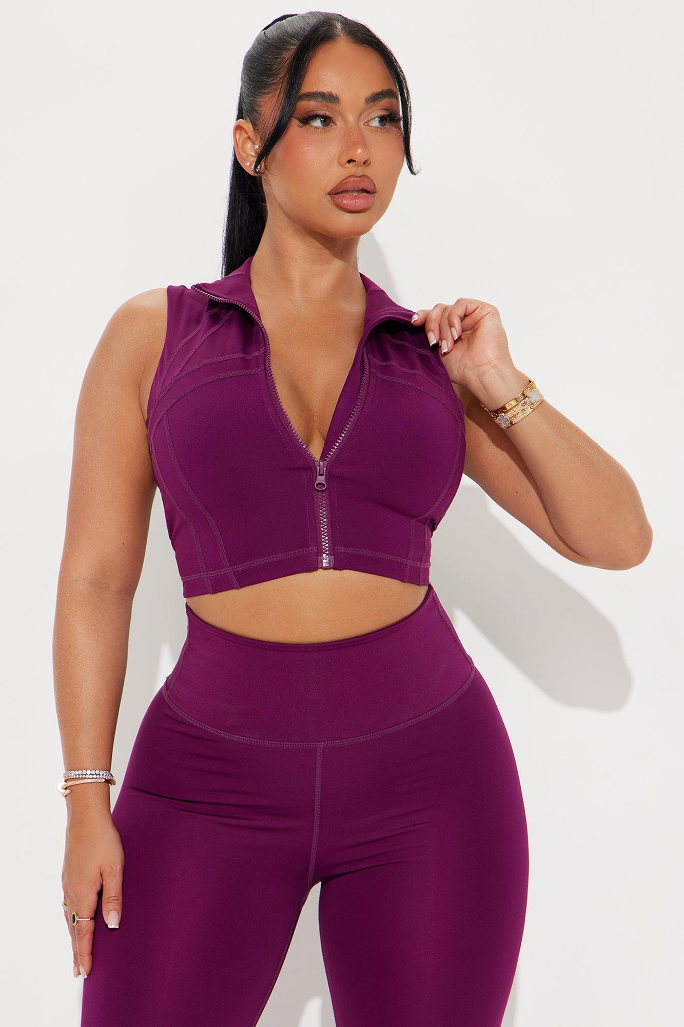Take A Spin Elevate Active Top - Plum Product Image