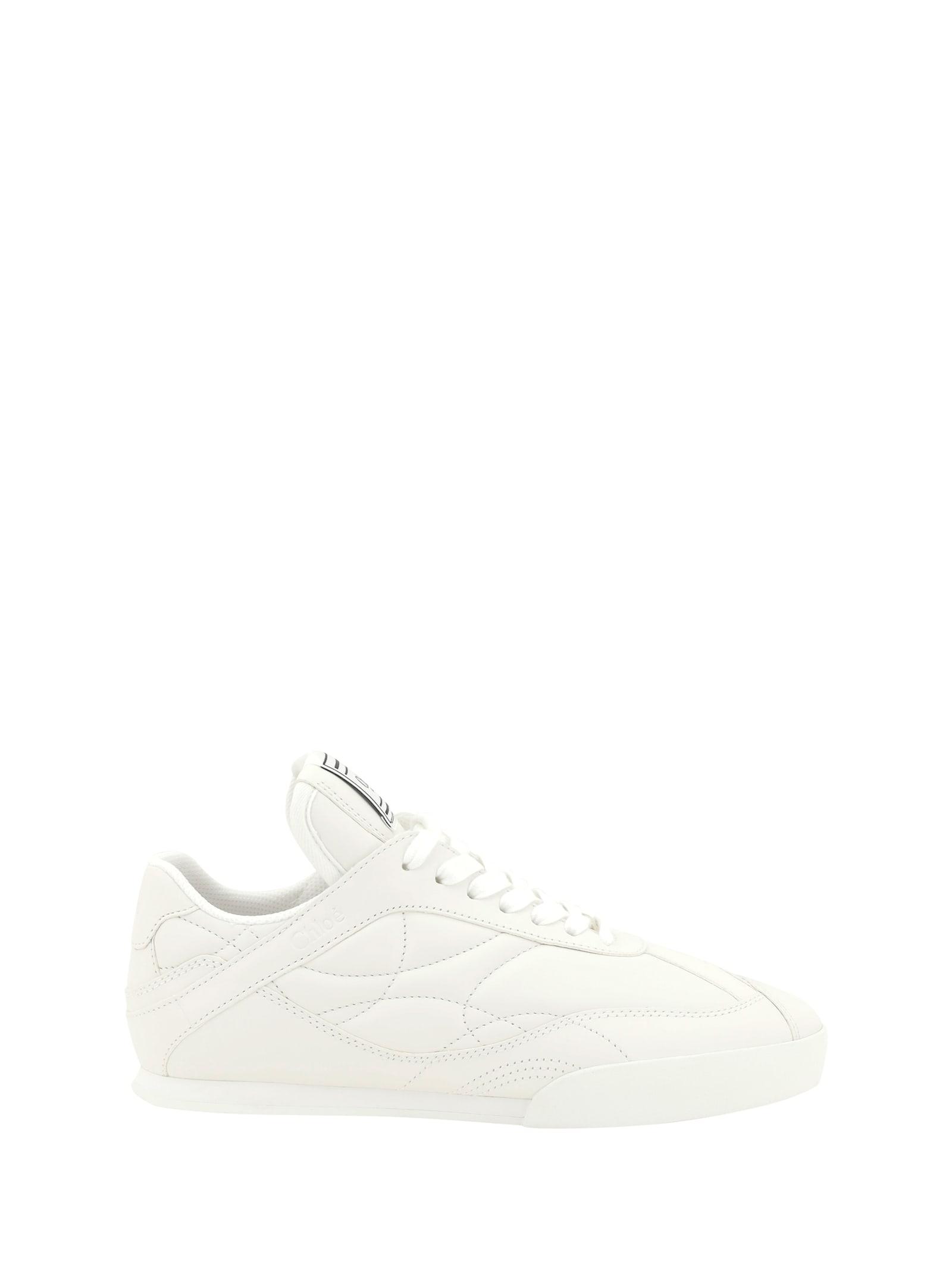CHLOÉ Womens Chloe Kick Brand-patch Leather Low-top Trainers In White Product Image