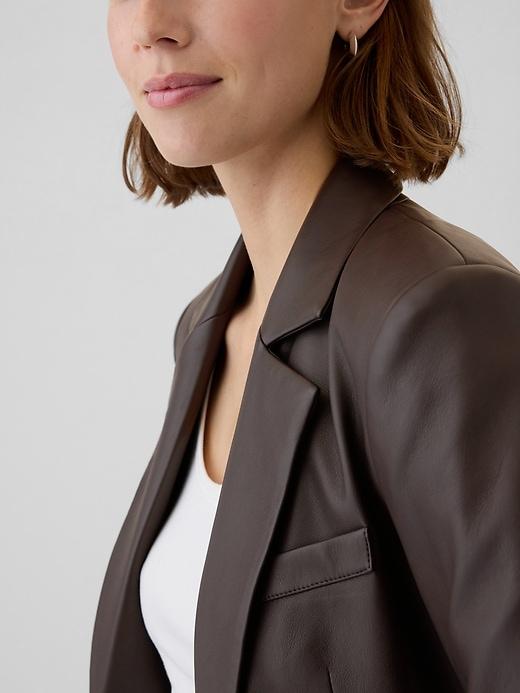 Vegan Leather Blazer Product Image