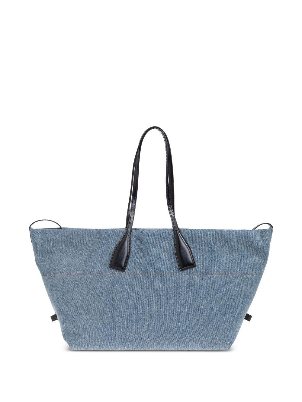 large logo-print denim tote bag Product Image
