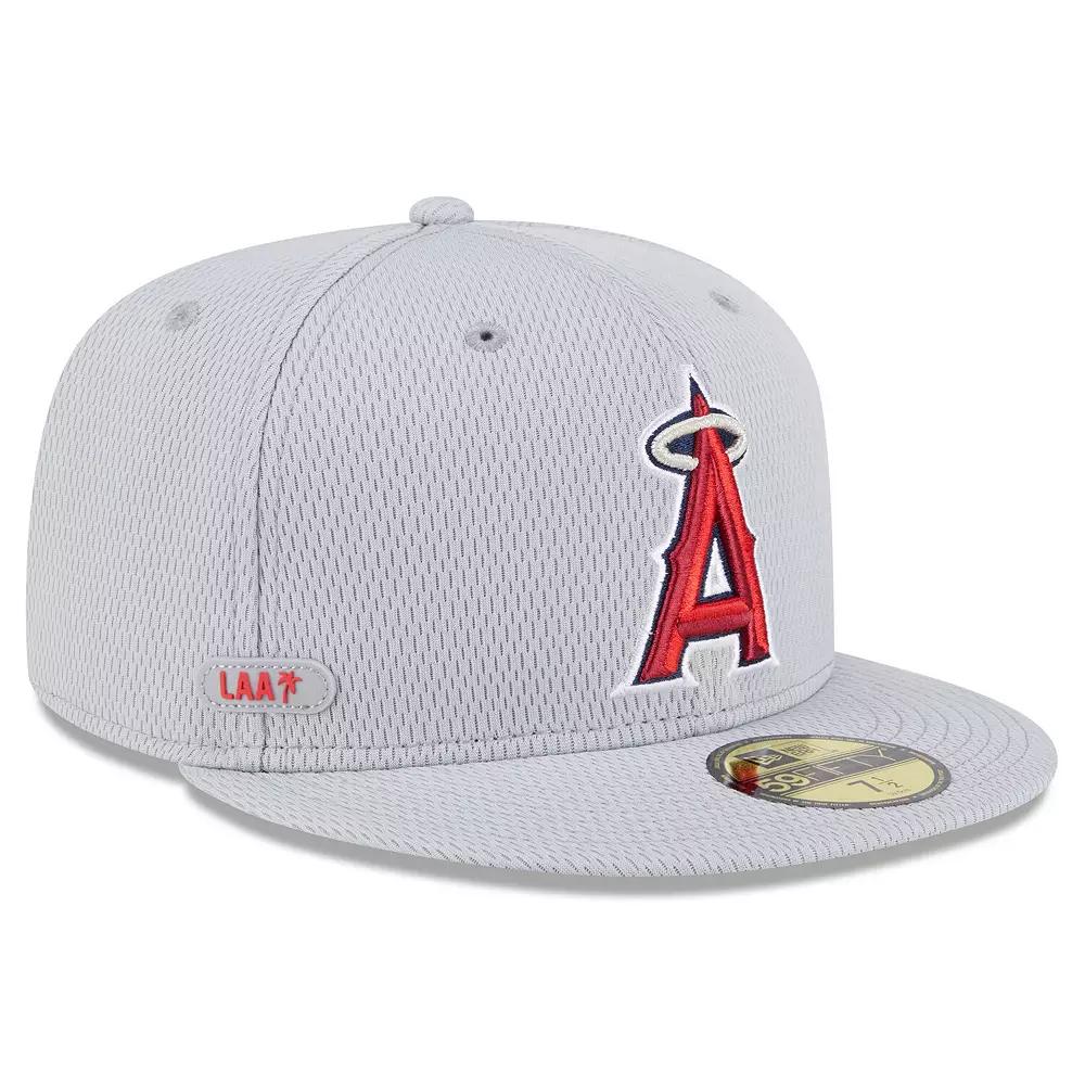 Men's New Era Gray Los Angeles Angels 2025 MLB Clubhouse 59FIFTY Fitted Hat,  Product Image