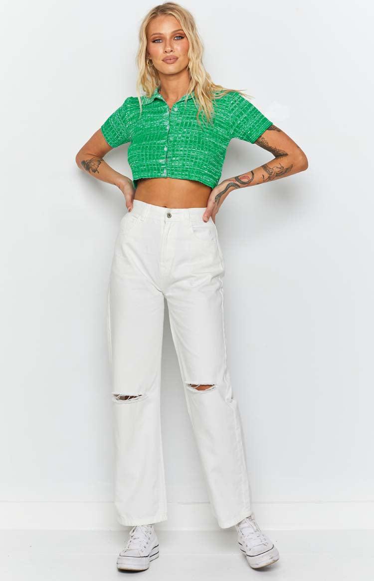 Beth Knit Polo Green Product Image