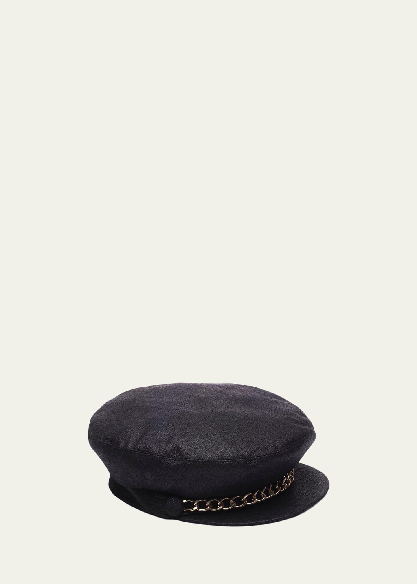 Marina Linen Marine Cap w/ Curb Chain Trim Product Image