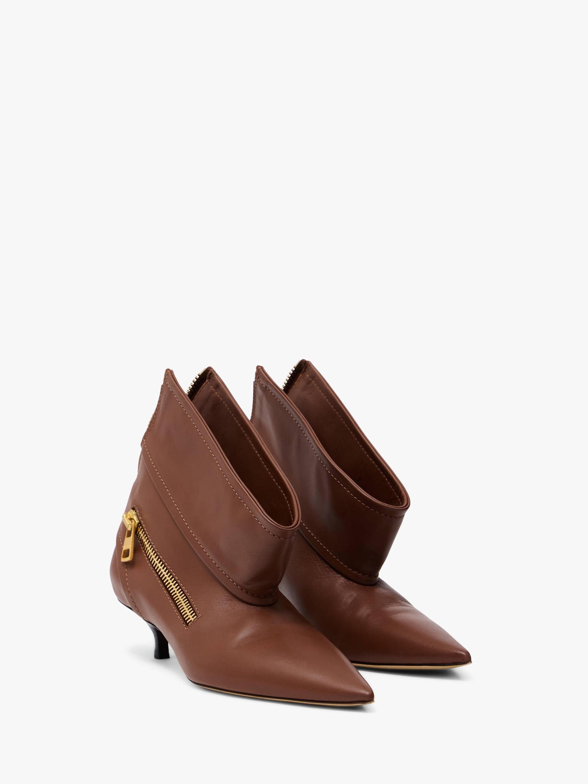 BIKER KITTEN HEEL - LEATHER ANKLE BOOT Product Image