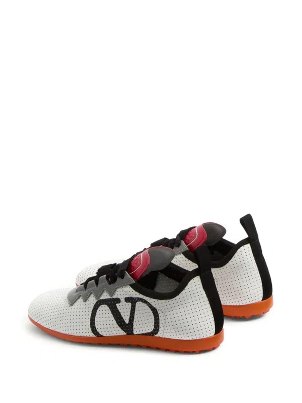 VALENTINO GARAVANI Chromathon Low-top Sneakers In Perforated Leather In Multi Product Image