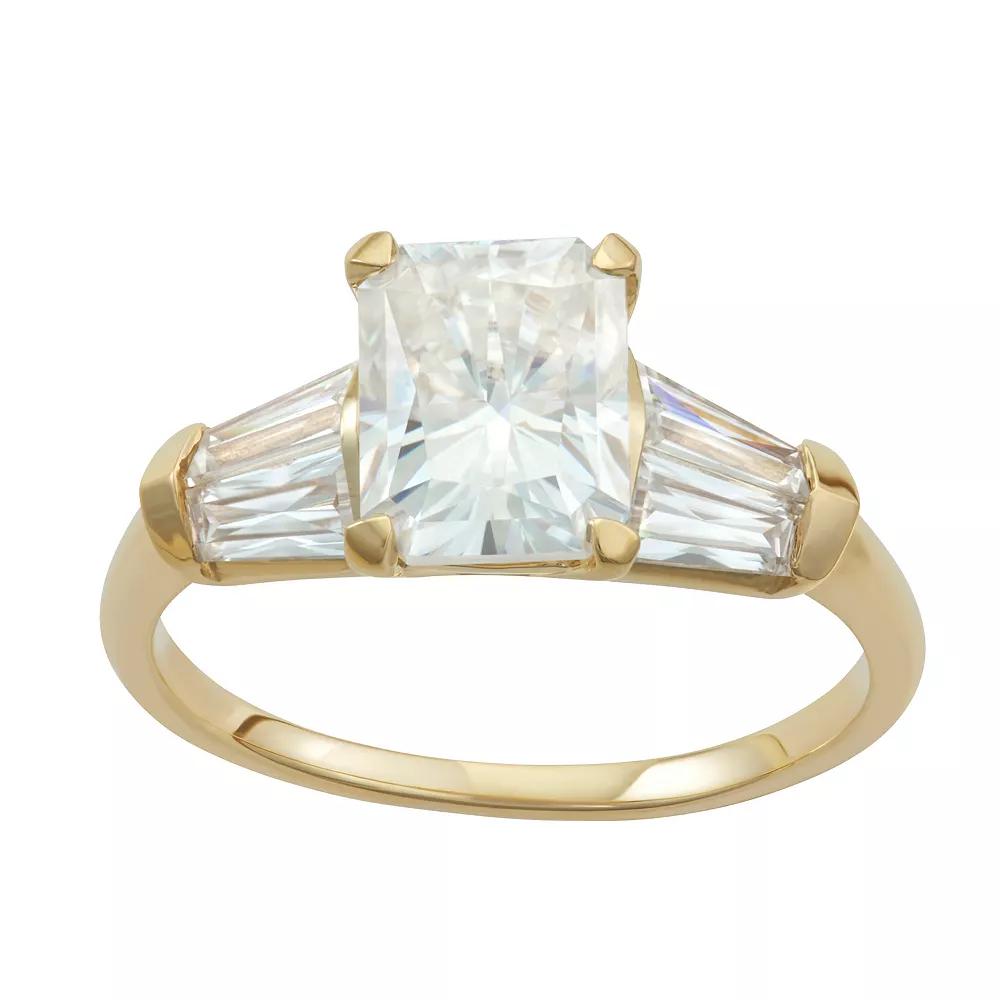 Charles & Colvard 14k Gold 3 7/8 Carat T.W. Radiant Cut Lab-Created Moissanite Engagement Ring, Women's, Size: 9, Yellow Product Image