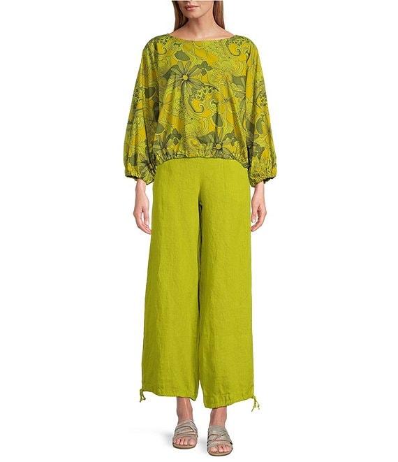 Bryn Walker Light Linen Wide Leg Oversized Fit Pull-On Pants Product Image