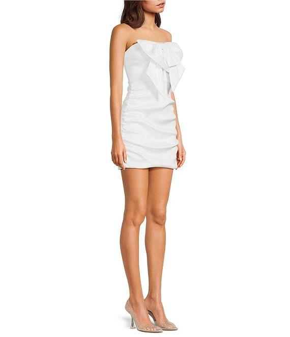 Honey and Rosie Strapless Bow Front Fitted Bubble Dress Product Image