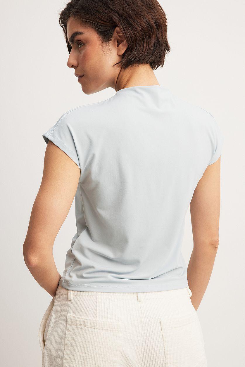 Funnel Neck Cap Sleeve Top Product Image