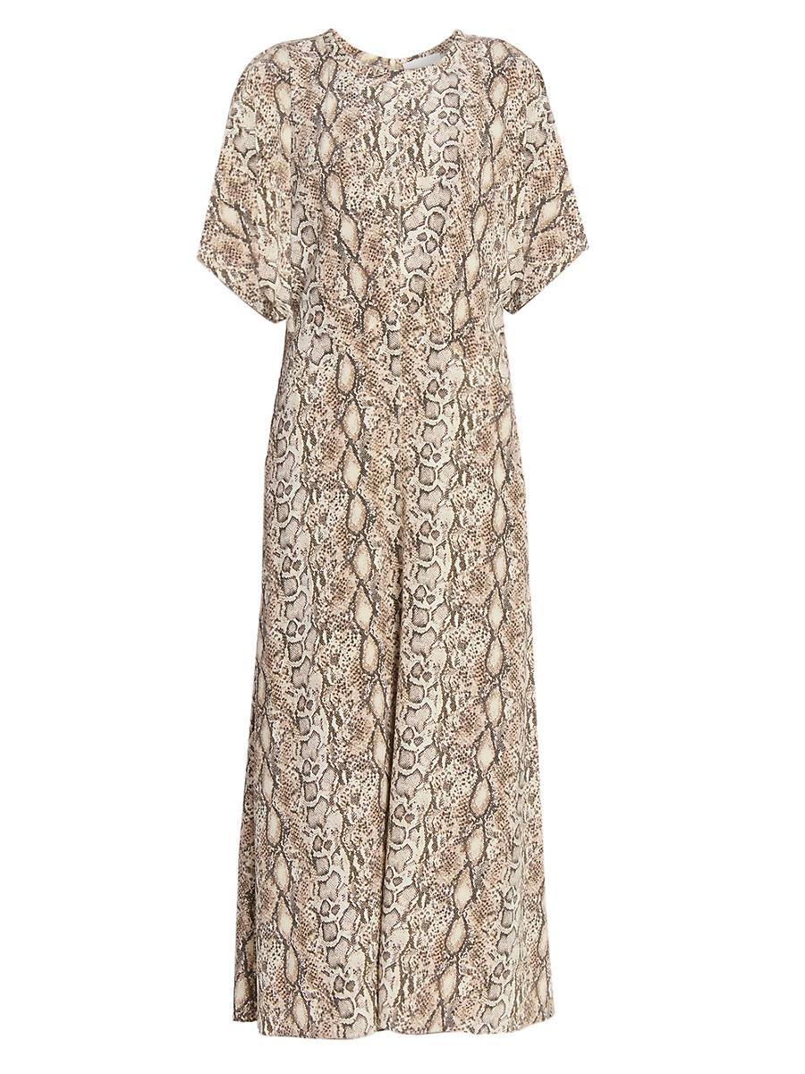 Womens Keany Snake Print Stretch-Silk Midi-Dress Product Image