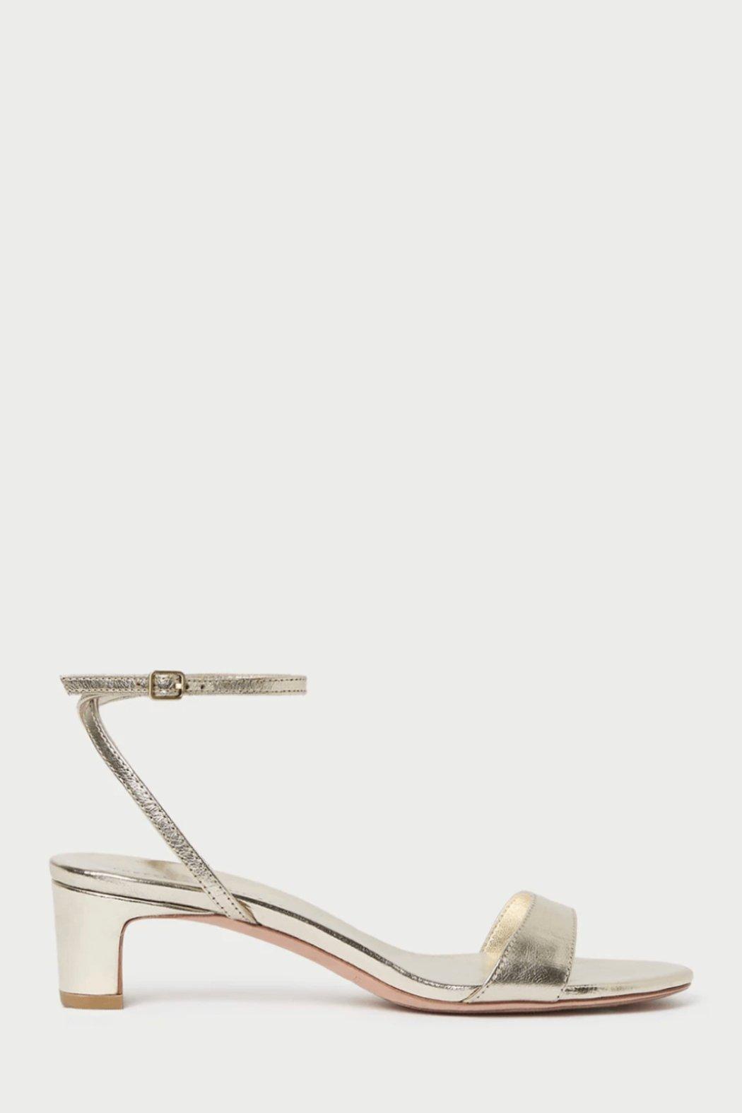 Alice Champagne Leather-Sandal Product Image